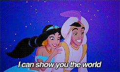 Aladdin and Jasmine on the flying carpet