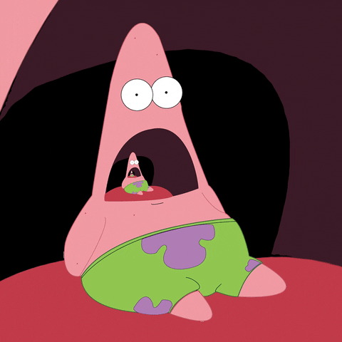 Infinite recursion of zooming into Patrick Star's mouth
