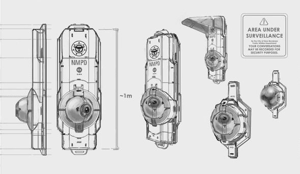 Sketches of a surveilance camera